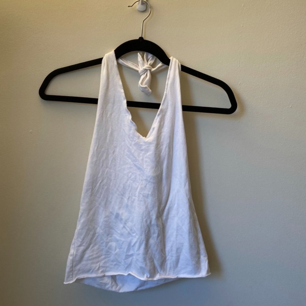 White halter tank top